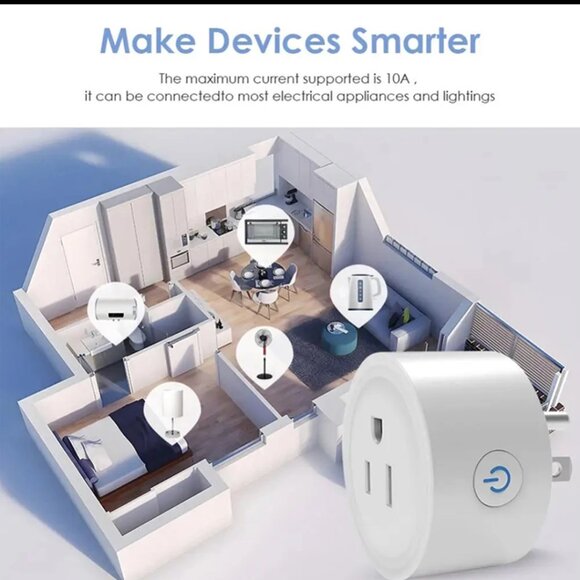NEW Mini Wifi Smart White Plug Outlet Switch Socket Voice Control Compatible NIB - Picture 5 of 7